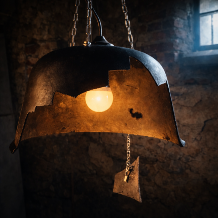 Industriāla lampa no veca čuguna poda