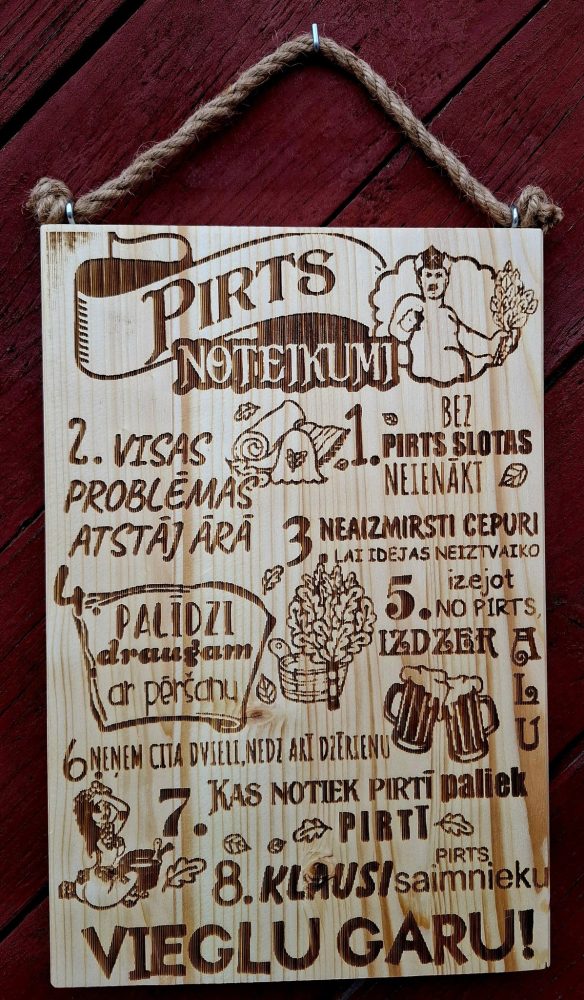 Koka dekors Pirts noteikumi