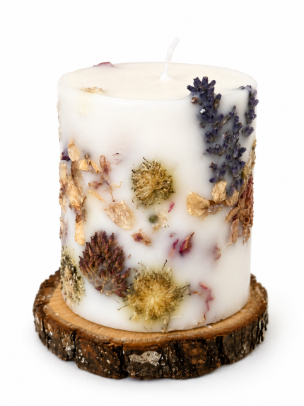 Botāniskā svece no dabīgā vaska lavanda