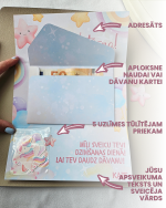 Personalizētas aploksnes bērniem. Bērnu dāvanu aploksnes dažādos dizainos – ar jūras dzīvniekiem, baloniem un dinozauriem, piemērotas dzimšanas dienai un vārda dienai, izlaidumiem.