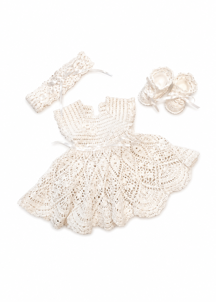 Vasaras/kristību kleitas komplekts BALTA