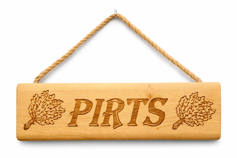 Pirts plāksne ar uzrakstu