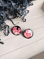 Polimērmāla auskari "Ķiršu ziedi" - Attēls 3