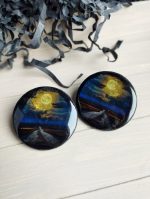 Polimērmāla auskari "Pusnakts ceļā" - Attēls 3