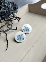 Polimērmāla auskari "Neaizmirstulītes" - Attēls 3