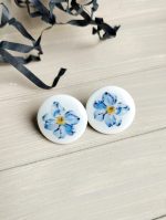 Polimērmāla auskari "Neaizmirstulītes" - Attēls 2