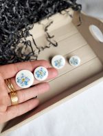 Polimērmāla auskari "Neaizmirstulītes" - Attēls 4