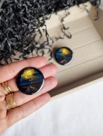 Polimērmāla auskari "Pusnakts ceļā" - Attēls 4