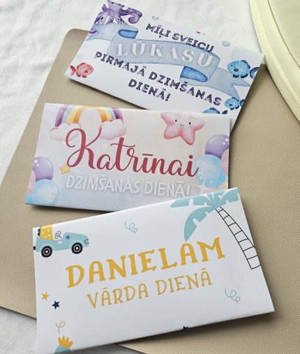 Personalizējamas naudas kartītes bērniem