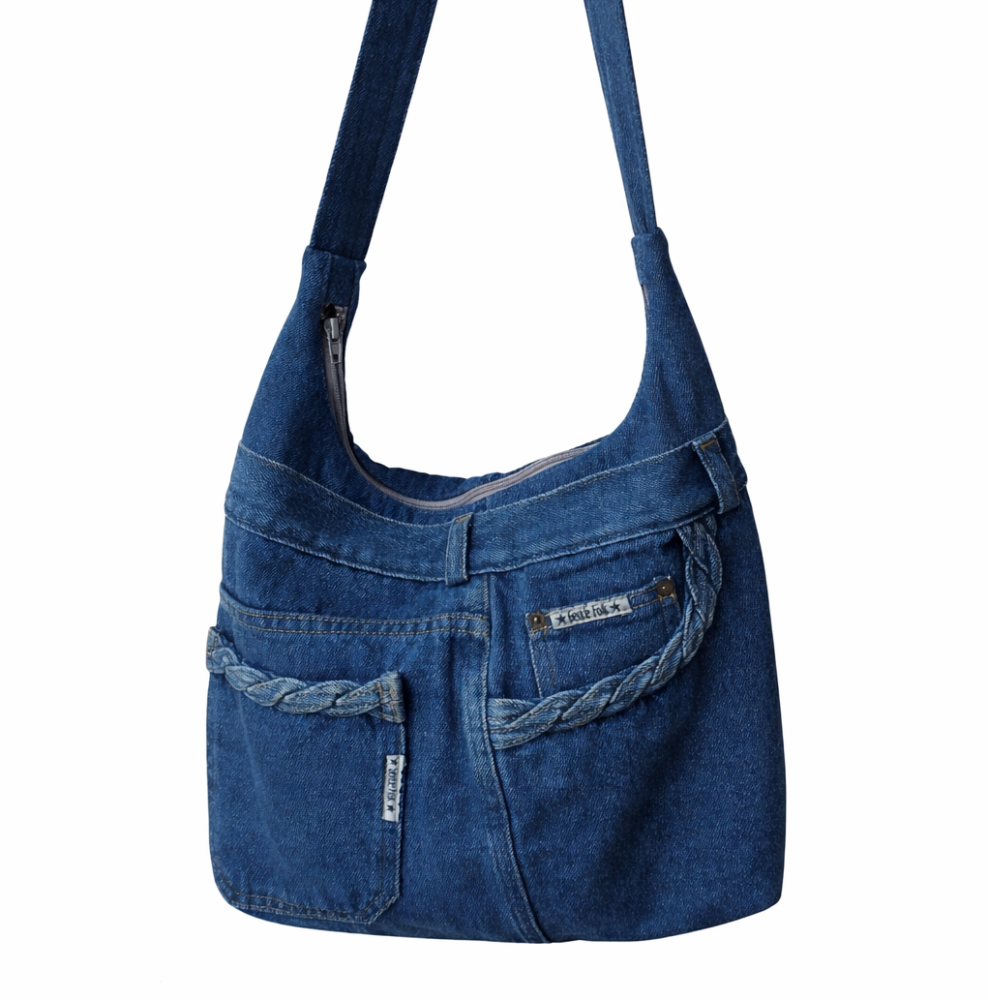 Džinsa auduma pleca soma