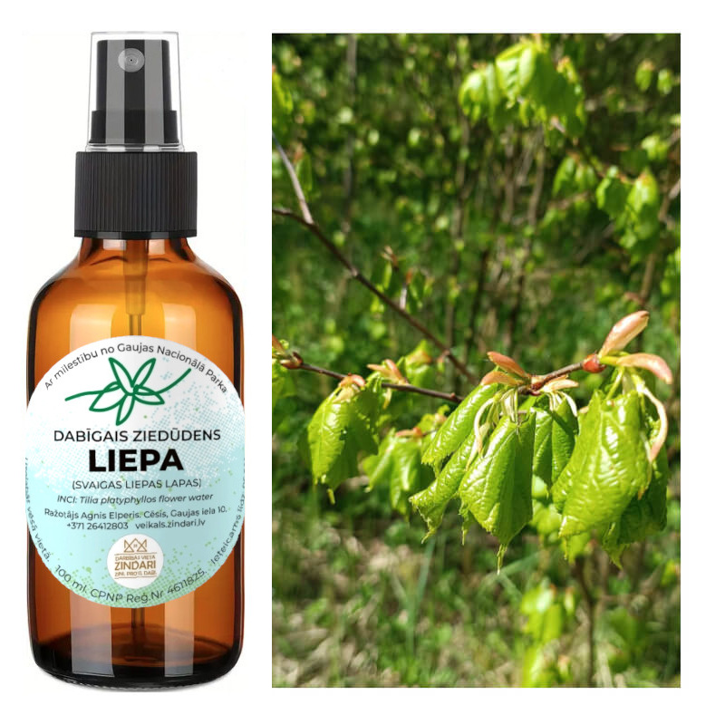 Dabīgais ziedūdens (hidrolāts) LIEPAS LAPAS
