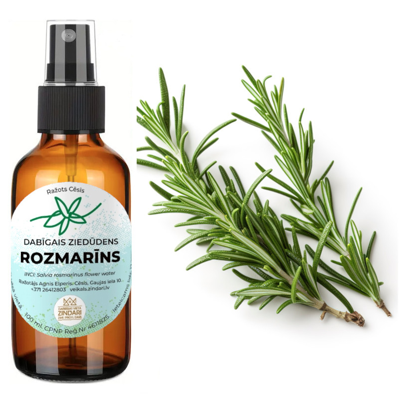Dabīgais ziedūdens (hidrolāts) ROZMARĪNS
