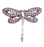 Spārītes broša ar kristāliņiem VIOLETA