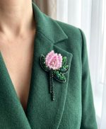 Broša (piespraude) rozā TULPE - Attēls 7