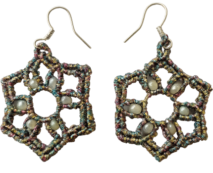 Auskari Micromacrame ar pērlītēm
