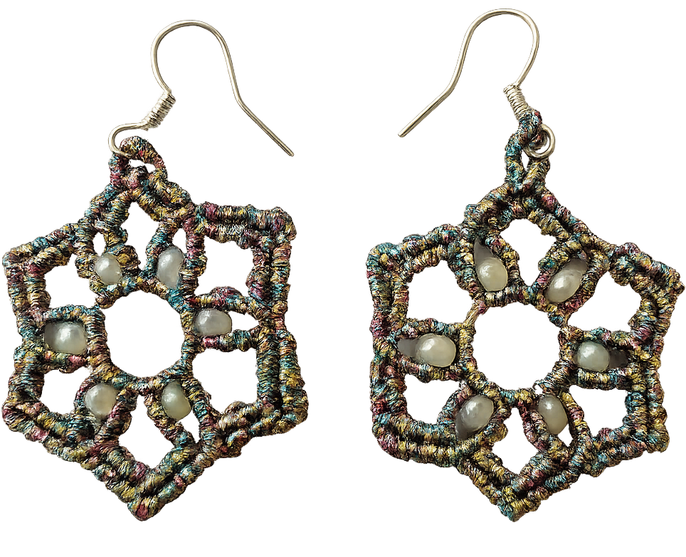 Auskari Micromacrame ar pērlītēm
