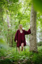 Lina kimono halāts ar mežģīni BORDO - Attēls 2